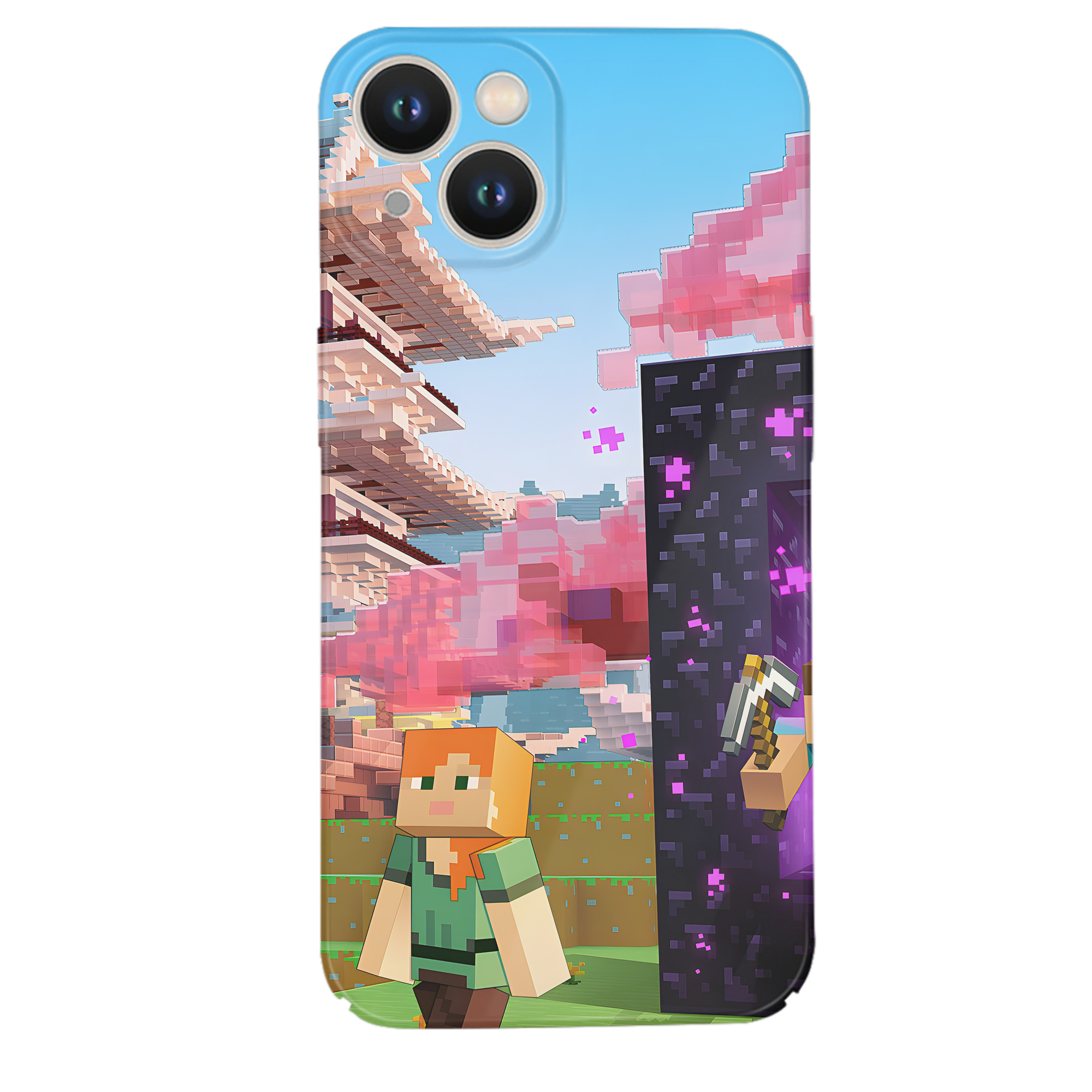 （画像用） マインクラフト ブロックの世界 Minecraft MC Block world 【iPhone 14シリーズ対応】ハードケース